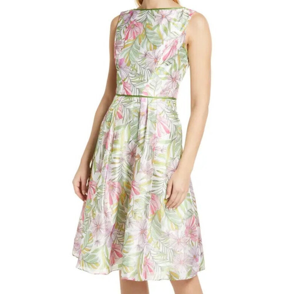 Kay Unger Jackie First Blush Multi Floral Print Cocktail Dress